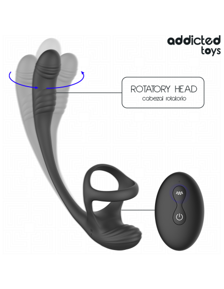 ADDICTED TOYS PLUG ANAL VIBRACIAN Y WAVING 360Aº Y ESTIMULADOR TESTACULOS